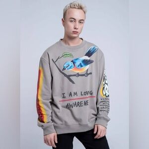 Hbat Kanye’s Nagri I Am Loving Awareness Sweatshirt Pullover Size Large AOP